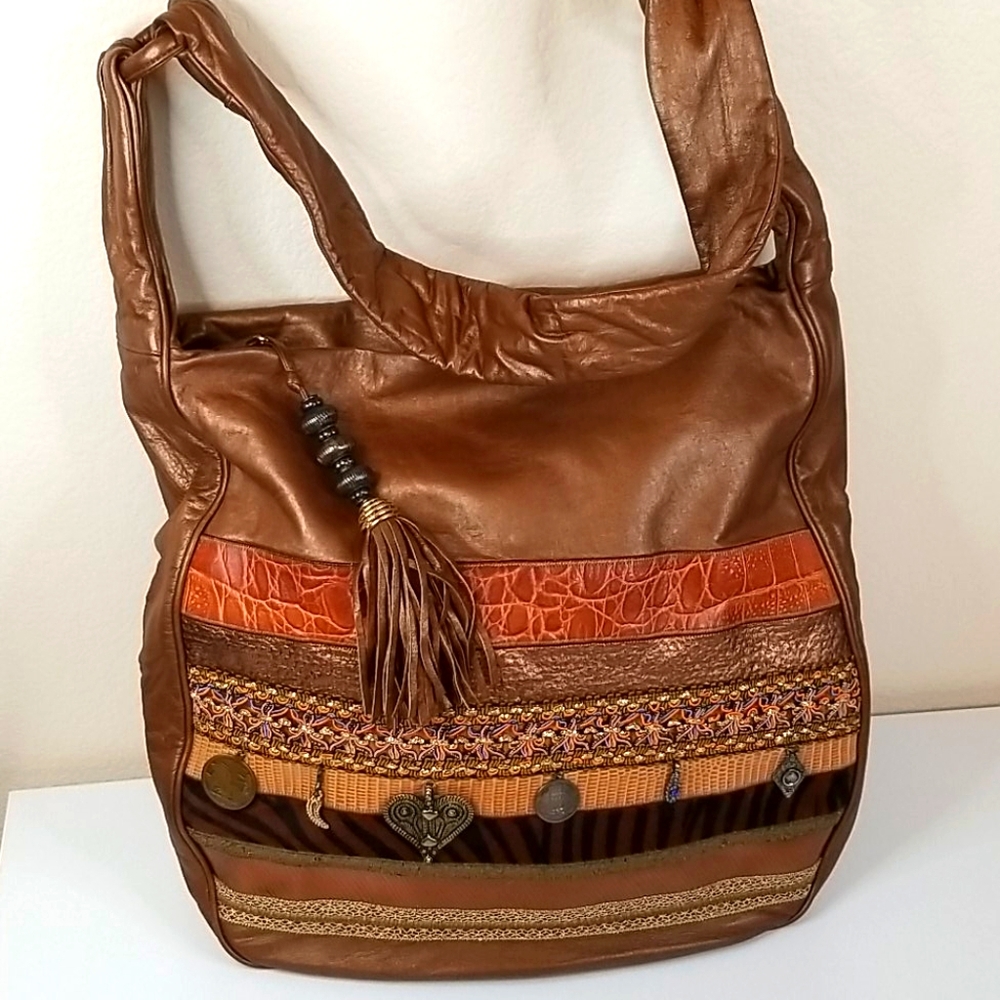 VTG Sharif Boho Embellished Hobo Bag